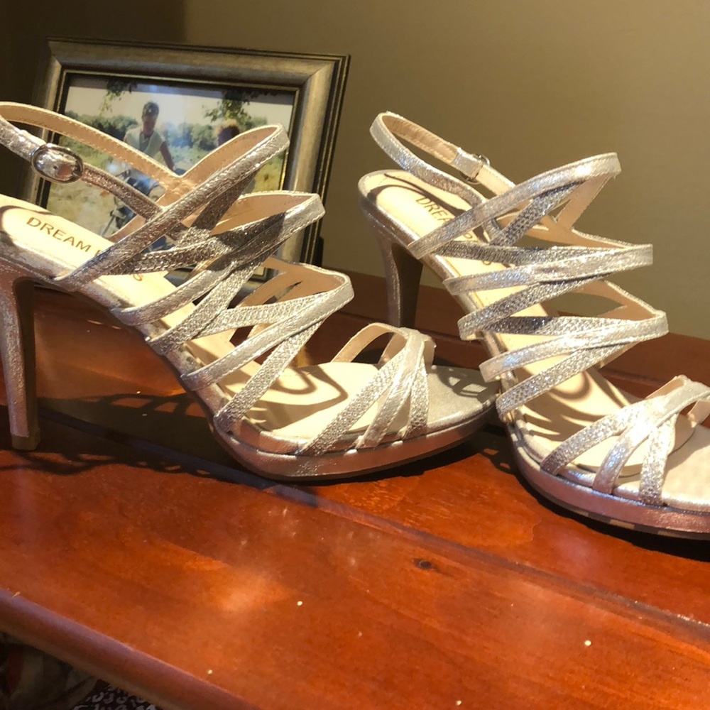 Silver shimmering heels